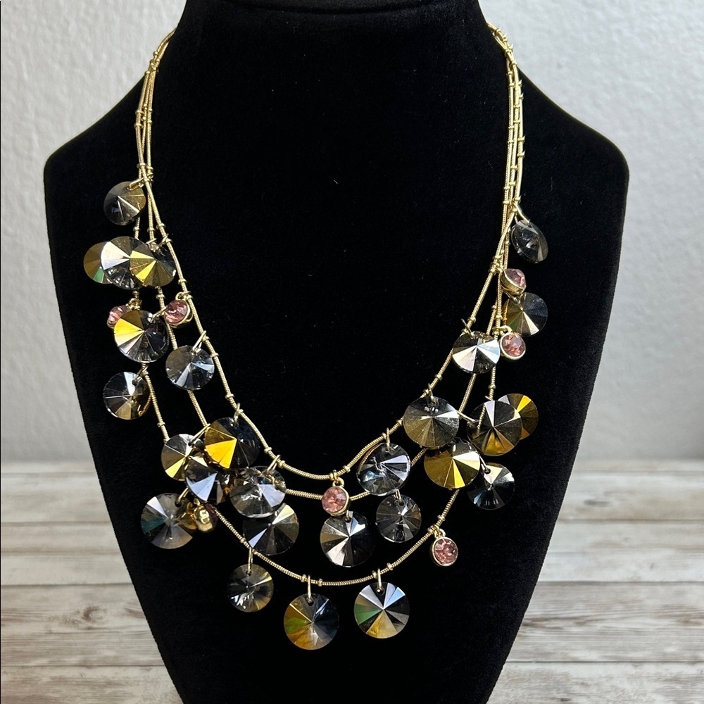 Dana Buchman Gold and Silver Crystal Statement Necklace